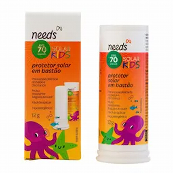 Protetor Solar Corporal Needs Kids FPS 70 Bastão sem Cor 12g