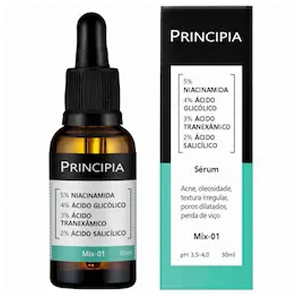 Sérum Facial Renovador Antiacne Principia Skincare Mix-01 Niacinamida - Glicólico - Tranexâmico - Sa