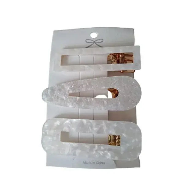 TRIO DE PRESILHAS PRA CABELO MADRE PéROLA BIA BRANCO